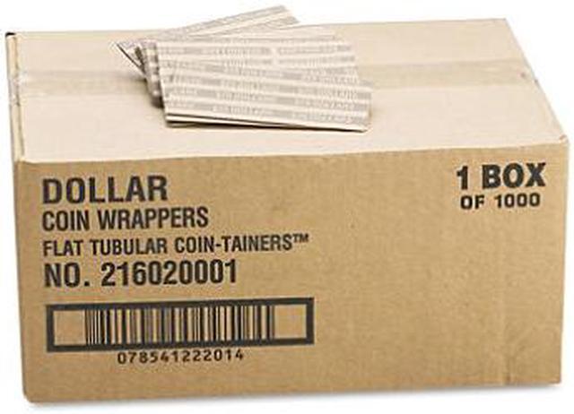 Flat Coin Wrappers, Dollar Coin, $25, Pop-Open Wrappers, 1000/Box