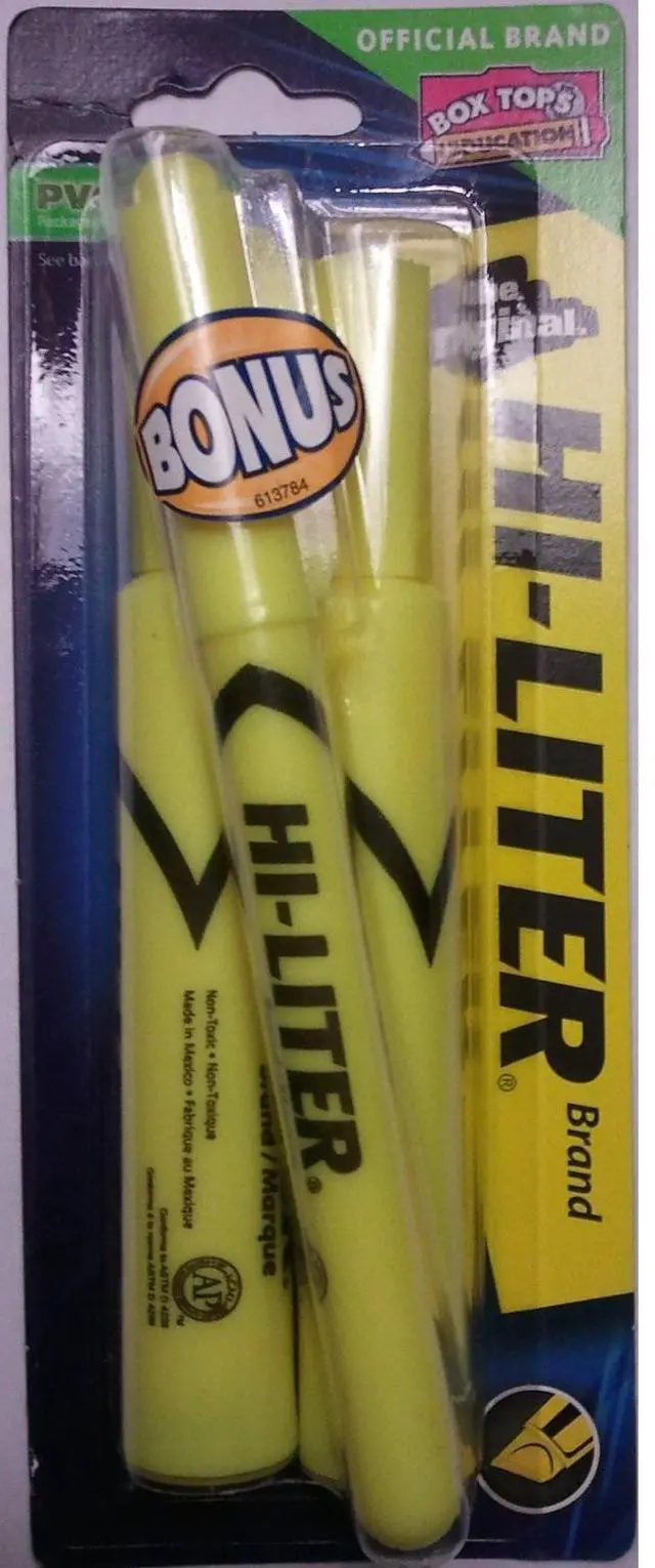 Alt view image 2 of 13 - Avery Highlighter Chisel Point 2/CD Fluorescent Yellow 24081