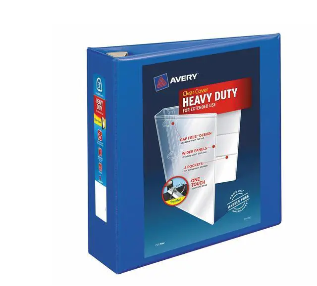 Alt view image 3 of 17 - Avery Heavy-Duty View Binder w/Locking EZD Rings 3" Cap Pacific Blue 79811