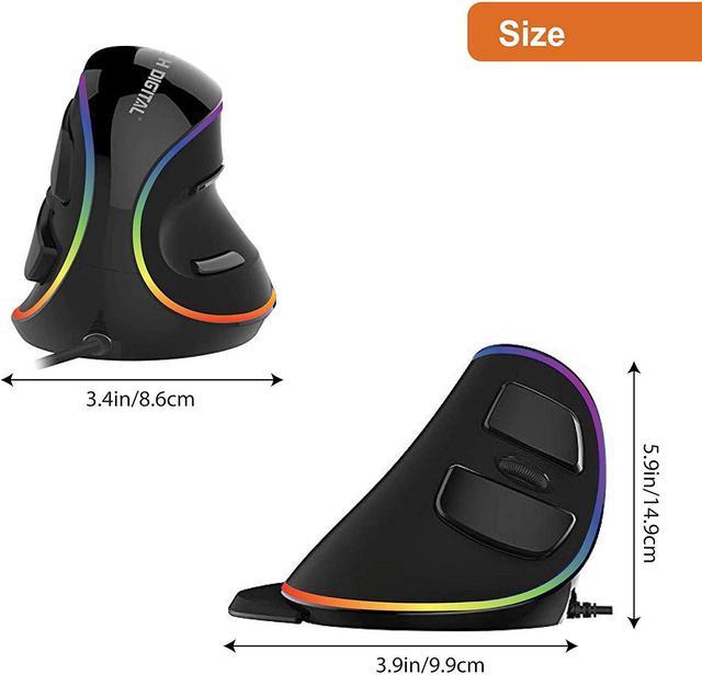 J-Tech Digital Vertical Ergonomic Mouse Wired with Chroma RGB