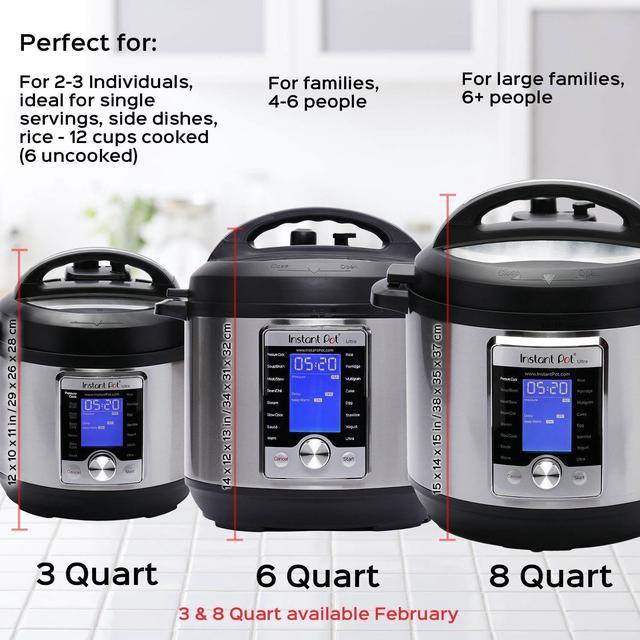  Instant Pot Ultra, 10-in-1 Pressure Cooker, Slow Cooker, Rice  Cooker, Yogurt Maker, Cake Maker, Egg Cooker, Sauté, and more, Includes App  With Over 800 Recipes, Stainless Steel, 6 Quart: Home 