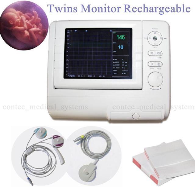 CMS800G 24hr Fetal Monitor Pregnancy Baby Heart Rate FHR Twins TOCO FMOV  Monitor