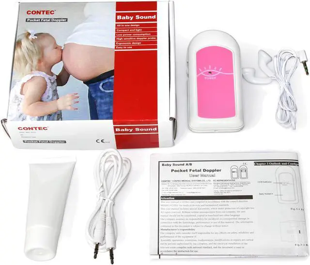 Alt view image 5 of 5 - CONTEC Prenatal Fetal Doppler,BABY SOUND A Baby heart rate Monitor,Free Gel.For prengnant after 12 weeks,FDA/CE