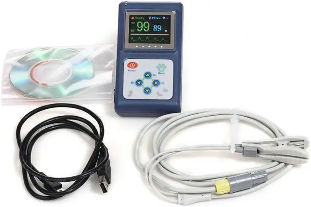 Alt view image 4 of 5 - CONTEC CMS60D Veterinary Hand-Held Fingertip pulse Oximeter,Vet tongue/ear Probe +Free PC Software,Color LCD,for animal