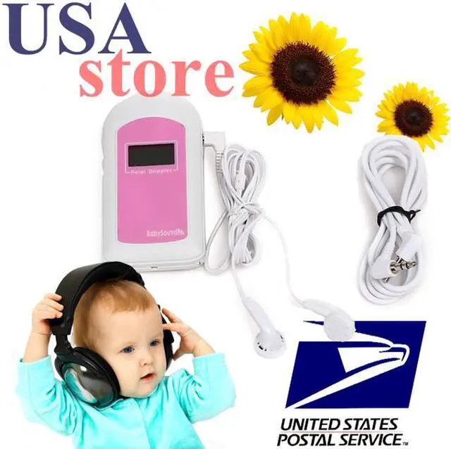 Alt view image 2 of 4 - CONTEC  Babysound B Fetal doppler with LCD display,Baby heart rate Monitor,Free earphone.Pink Color.