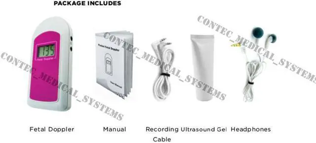Alt view image 5 of 5 - CONTEC Babysound B prenatal Fetal Doppler,baby heart rate monitor.LCD screen,free Gel,FDA approved