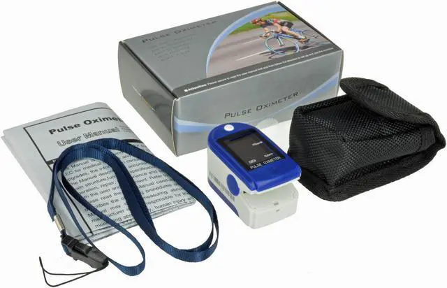 Alt view image 5 of 9 - CONTEC CMS50DL Pulse Oximeter Fingertip Blood Oxygen Monitor With Carry Case - Dark Blue