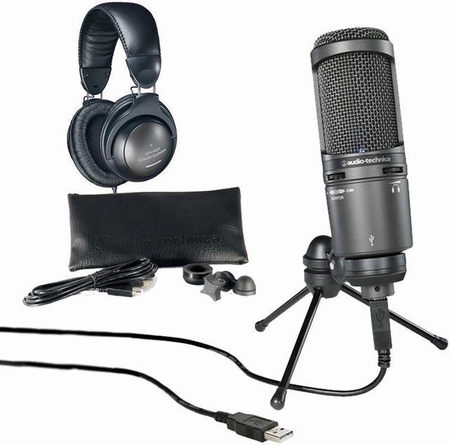 Audio-Technica AT2020USB+ Deluxe USB Microphone with ATH-M20