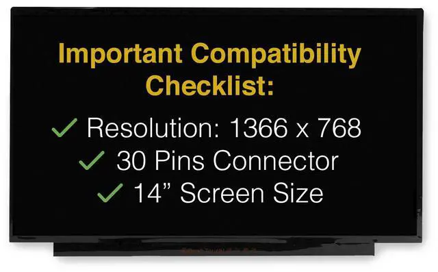 Alt view image 3 of 6 - LCDBros Replacement Screen For M140NWR8 R6 30 Pins HD 1366x768 Matte LED LCD With Tools & Tape