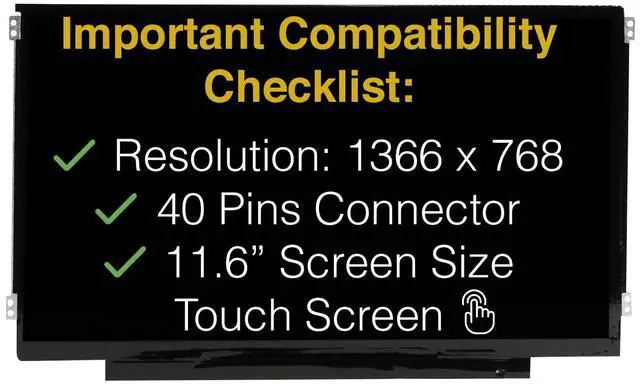 Alt view image 3 of 6 - LCDBros ReplacementTouch  Screen For B116XAK01.0 HW2A 40 pins HD 1366x768 Matte LCD LED Display With Tools