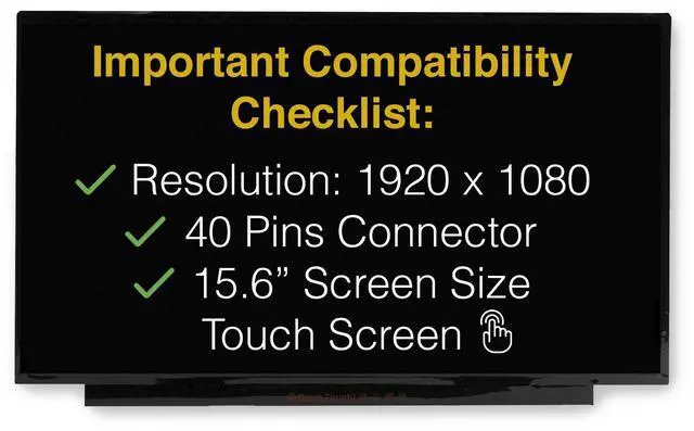 Alt view image 3 of 6 - LCDBros Replacement Touch Screen For Lenovo FRU 5D10V82352 40 Pins FHD 1920x1080 Matte LED LCD With Tools & Tape