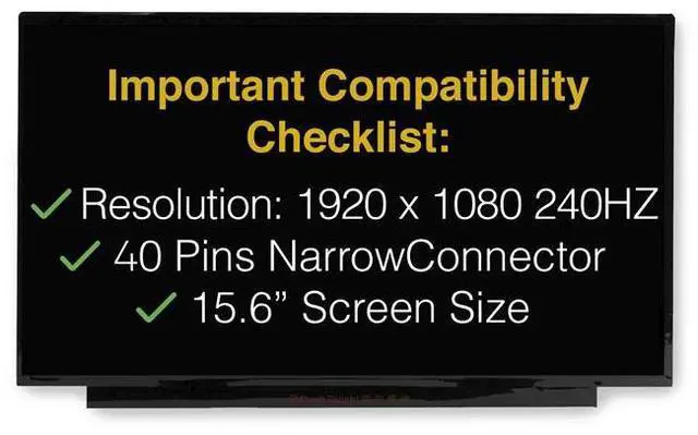 Alt view image 3 of 6 - LCDBros Replacement Screen For MSI PULSE GL66 12UGK 40 Pins FHD 1920x1080 Matte LCD LED Display With Tools & Tape