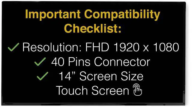 Alt view image 3 of 6 - LCDBros Replacement Touch Screen For NV140FHM-T02 40 Pins FHD 1920x1080 Matte LCD LED Display With Tools & Tape