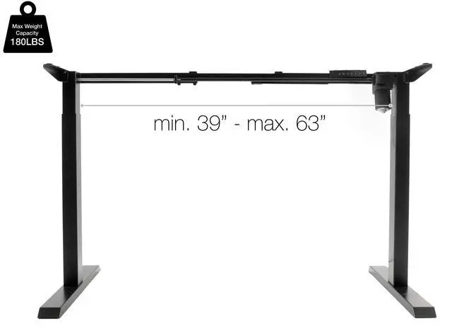 Alt view image 2 of 13 - TechOrbits Electric Standing Desk Frame - Two Leg Motorized Stand Up Desk Base - Sit Stand Desk With Memory Settings And Telescopic Height Adjustment (Black)