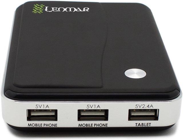 Alt view image 3 of 11 - Lenmar Helix 11000mAh Portable External Power Bank for Up to 3 Devices