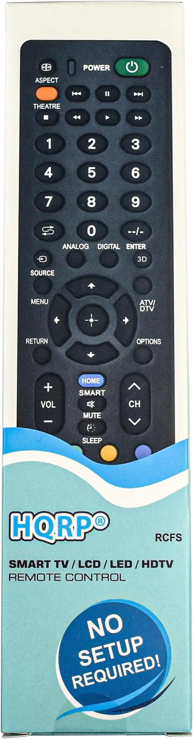 Alt view image 2 of 7 - HQRP Remote Control Compatible with Sony KDL-40V2500 KDL-40V3000 KDL-40V4100 KDL-40V4150 KDL-40V5100 KDL-40VE5 LCD LED HD TV Smart 1080p 3D Ultra 4K Bravia