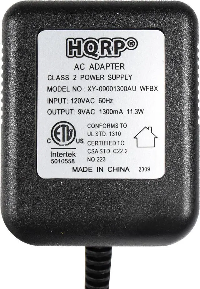 Alt view image 4 of 7 - HQRP AC Adapter Compatible with Digitech RP200A, RP250, RP255, RP350, RP300A, RP355, RPx400, Power Supply Cord