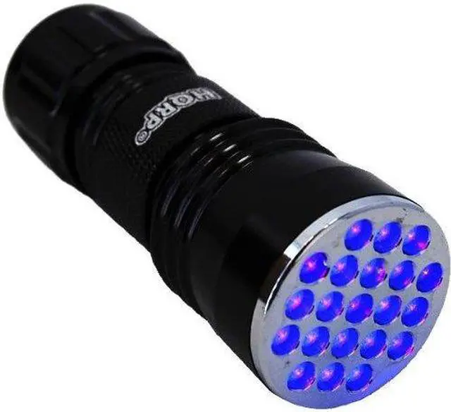 Alt view image 2 of 5 - HQRP UV Blacklight Flashlight 21 LED with 380 nm Wavelength Check UV Activated Inks in Currency and ID's / Urine Detector plus HQRP UV Meter