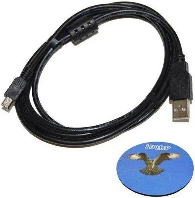 Main image of HQRP Long 6ft USB to Mini USB Cable for Sony Handycam DCR-SR42 DCR-SR42A DCR-SR45 DCR-SR46 Camcorder plus HQRP Coaster