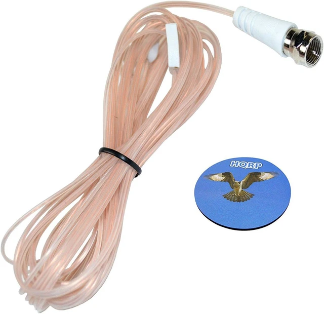 HQRP FM Dipole Antenna With F-Type Connector – Replacement For Tivoli Model One, Two, 10, Music System BT – Indoor Radio Antenna, Threaded Coaxial Plug, Easy Setup