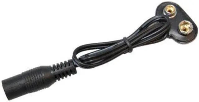 Alt view image 2 of 4 - HQRP 9V Battery Snap Connector and AC Adapter for TENS Unit, 9V Motion Detector Clip Connector Holder Cable Power Supply Cord + Euro Plug Adapter