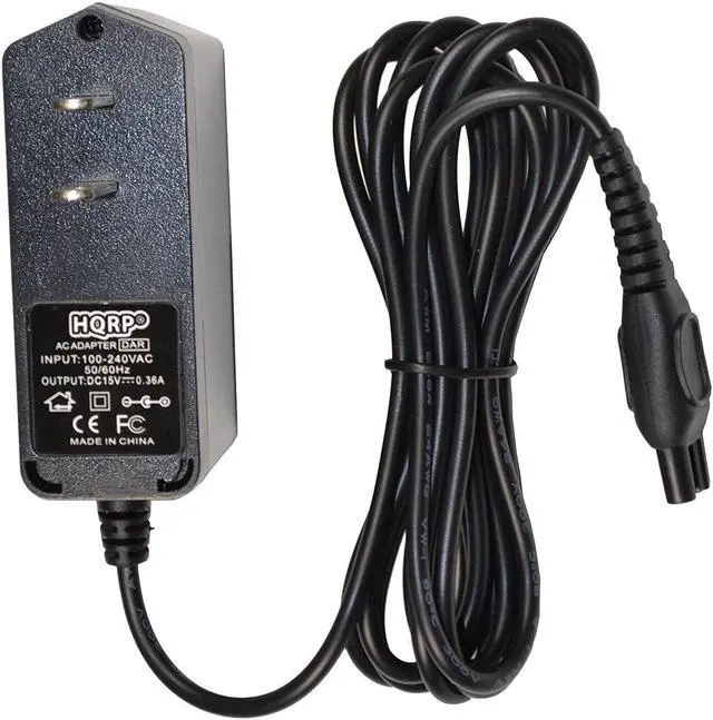 Alt view image 3 of 4 - HQRP AC Adapter for Philips Norelco 422203623771 S9531 S9531/84 S9311 S9311/27 S9311/84 S9531/27 Shaver Power Cord Charger Adaptor + Cleaning Brush