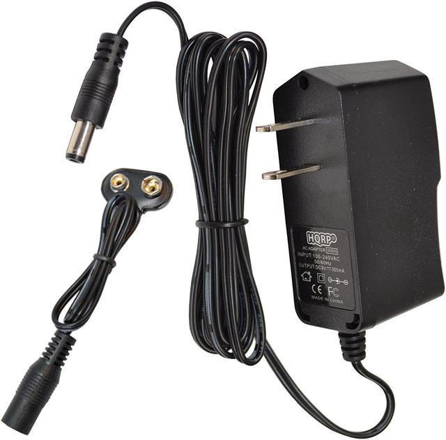 HQRP 9V Battery Snap Connector and AC Adapter for 9-Volt / Radio