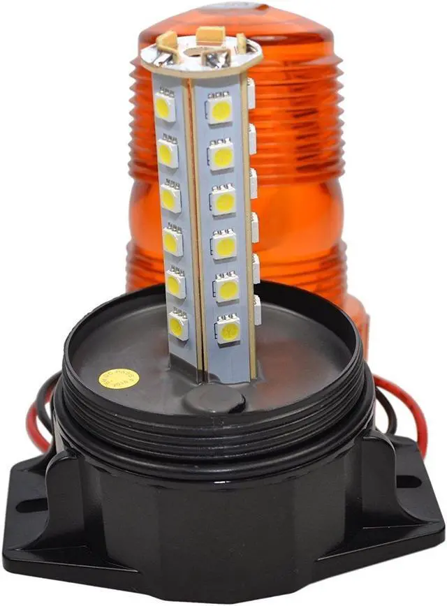 Alt view image 3 of 6 - HQRP 30-LED 360 Degrees Mini Beacon Amber Warning Strobe Light for Electric Rider Forklift Clark ECX 20 / ECX 25 / ECX 30 / ECX 32 / EPX 16 / EPX 18 / EPX 20 / EPX 20s + HQRP Coaster