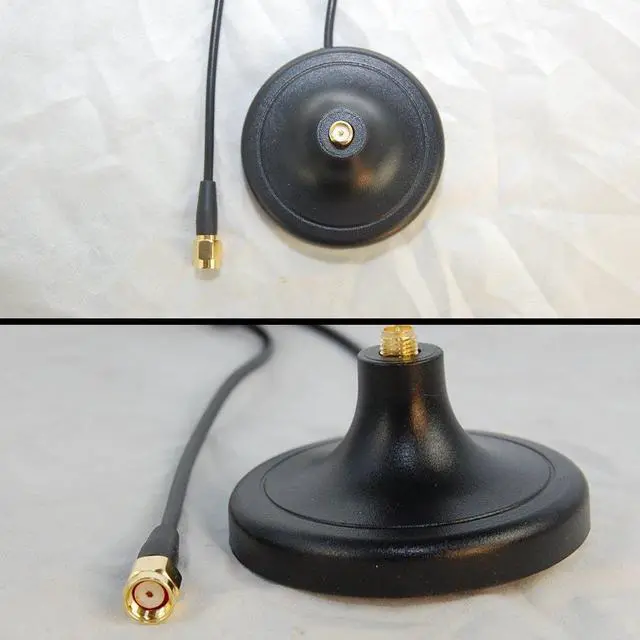 Alt view image 4 of 5 - HQRP SET: 3 PCS 3M RP-SMA WiFi Antenna Extension Cable Connector Magnetic Base for TRENDnet TEW-633GR / TEW-630APB / TEW-623PI / TEW-631BRP (Three RP-SMA connector) + HQRP Coaster