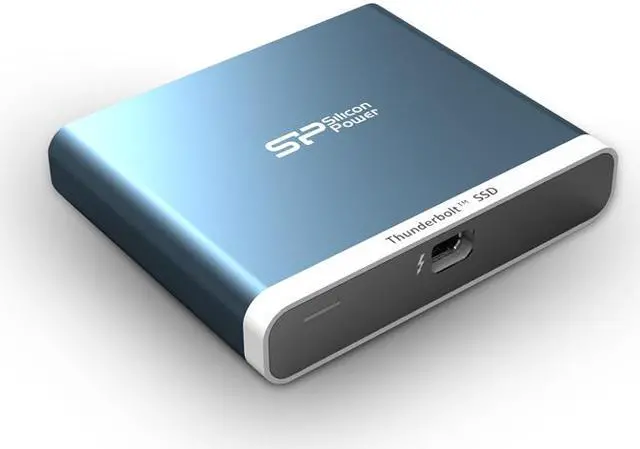 Alt view image 4 of 11 - Silicon Power 240GB Thunderbolt T11 Portable External SSD Solid State Drive with Cable Blue