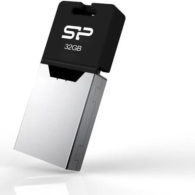 Alt view image 2 of 8 - Silicon Power Mobile X20 32GB USB 2.0 OTG Flash Drive for Android Smartphone/Tablet, Silver/Black