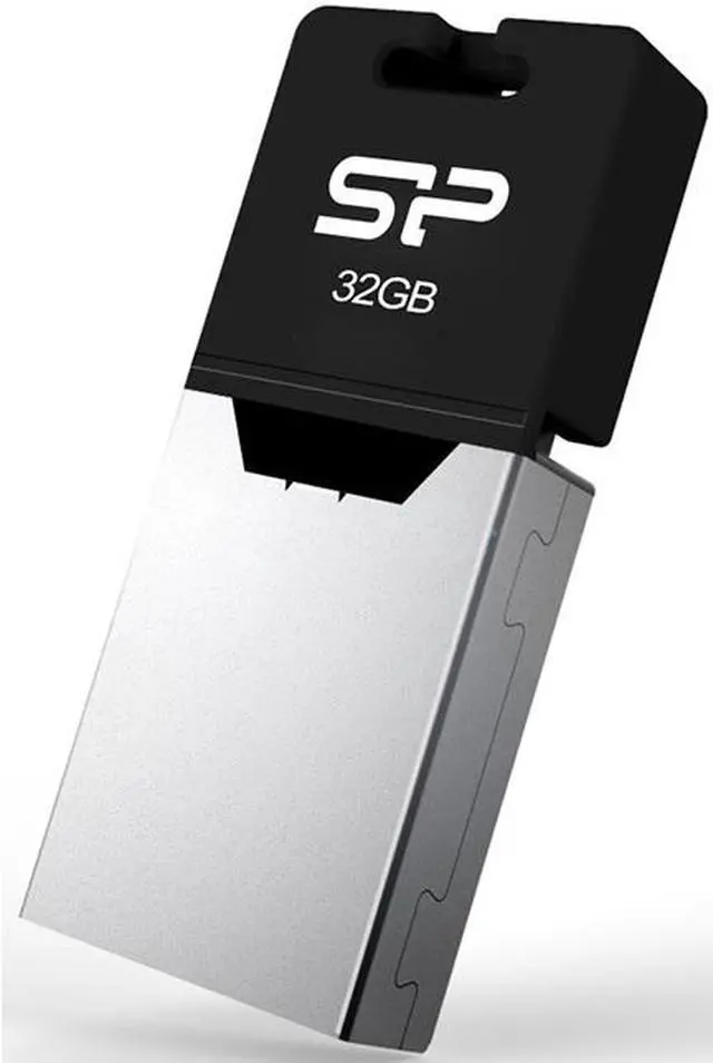 Main image of Silicon Power Mobile X20 32GB USB 2.0 OTG Flash Drive for Android Smartphone/Tablet, Silver/Black