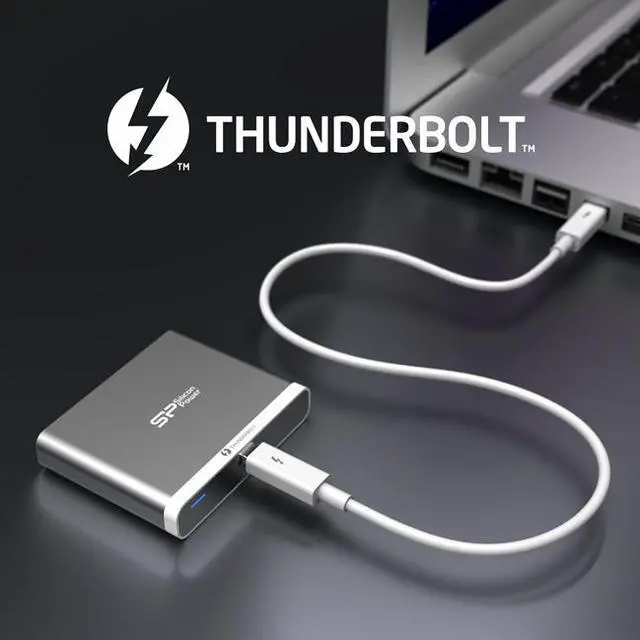 Alt view image 8 of 11 - Silicon Power 240GB Thunderbolt T11 Portable External SSD Solid State Drive with Cable Blue