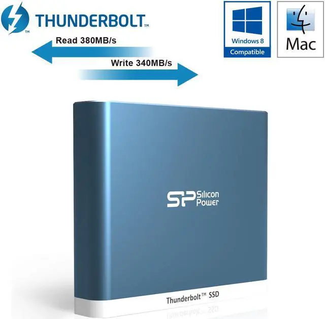 Main image of Silicon Power 240GB Thunderbolt T11 Portable External SSD Solid State Drive with Cable Blue