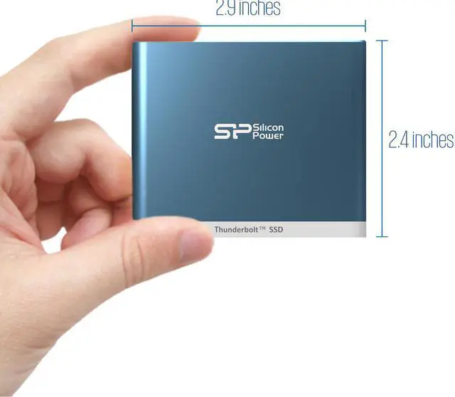 Alt view image 6 of 11 - Silicon Power 240GB Thunderbolt T11 Portable External SSD Solid State Drive with Cable Blue