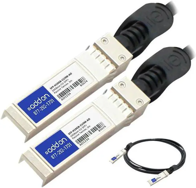 Main image of ADD-ON SFP-H10GB-CU3M-AO ADDON CISCO SFP-H10GB-CU3M COMPATIBLE TAA COMPLIANT 10GBASE-CU SFP+ TO SFP+ DIRE