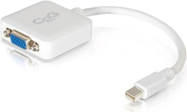Alt view image 10 of 16 - C2G 8IN MINI DISPLAYPORT TO VGA ADAPTER CONVERTER MALE TO FEMALE ACTIVE WHITE -