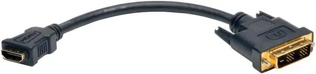 Alt view image 3 of 10 - TRIPP LITE P130-08N 8IN HDMI TO DVI ADAPTER CONVERTER CABLE CONNECTOR HDMI TO DVI-D F/M 8INCH