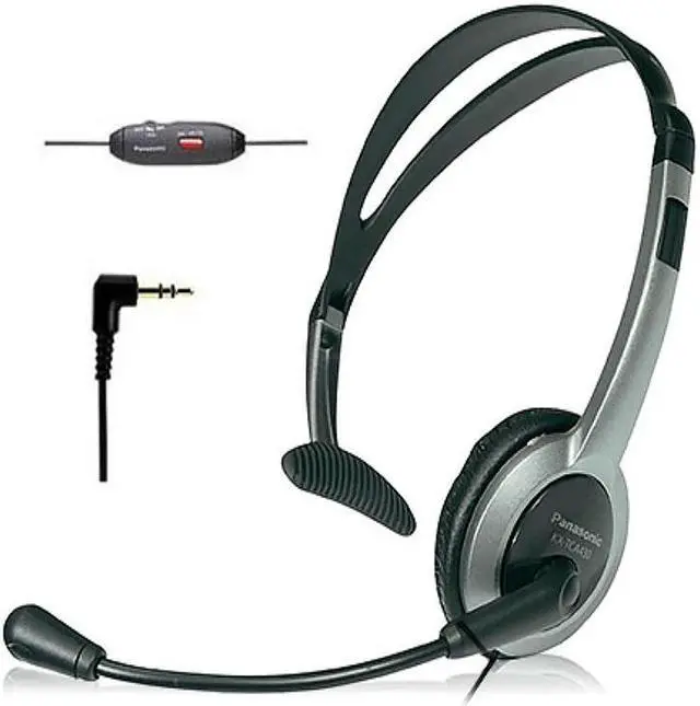 Alt view image 5 of 5 - Panasonic KX-TCA430 Wired Over the Head Headset W/ Noise-Cancelling Microphone