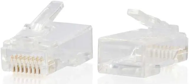 Alt view image 5 of 8 - C2G RJ45 Cat6 Modular Plug for Round Solid/Stranded Cable - 50pk - 50 Pack - 1 x RJ-45 Male - Clear