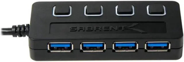 Alt view image 9 of 19 - Sabrent 4-Port USB 3.0 Hub with Individual LED Power Switches (HB-UM43)