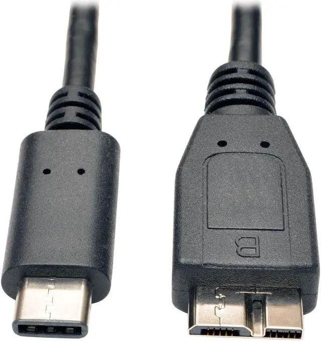 Alt view image 6 of 12 - Tripp Lite U426003 3 ft. Black USB 3.1 Gen 1 (5 Gbps) Cable, USB Type-C (USB-C) to Micro-B