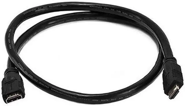 Alt view image 10 of 13 - Monoprice Commercial Series High Speed HDMI Extension Cable, 4K @ 24Hz, 10.2Gbps, 24AWG, CL2, 3ft, Black