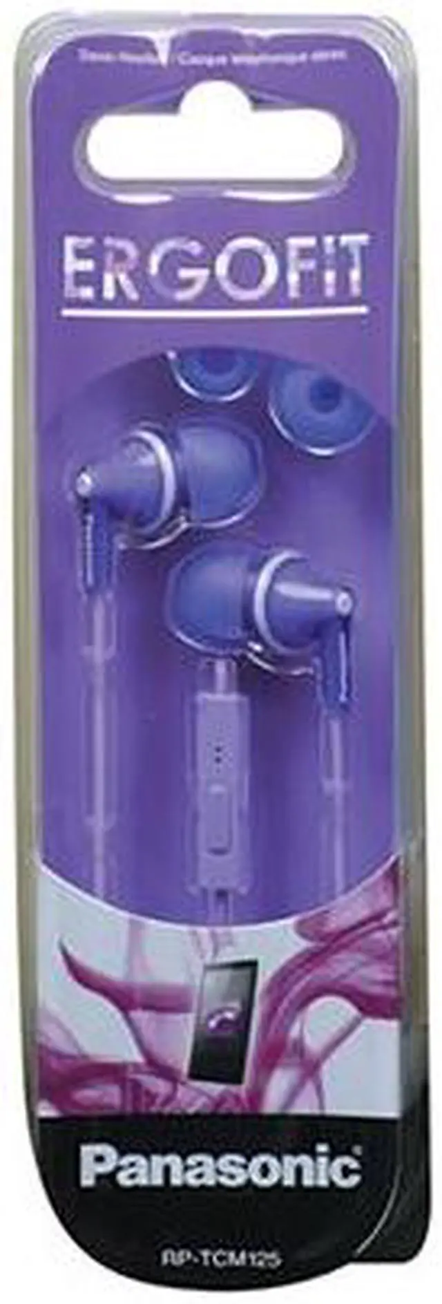 Alt view image 14 of 14 - Panasonic Rp-tcm125-v Tcm125 Earbuds With Remote & Microphone (Purple)