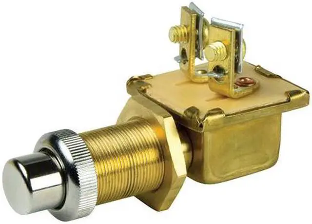 Alt view image 4 of 5 - BEP 2-Position SPST Moisture Sealed Push Button Switch - OFF/(ON)