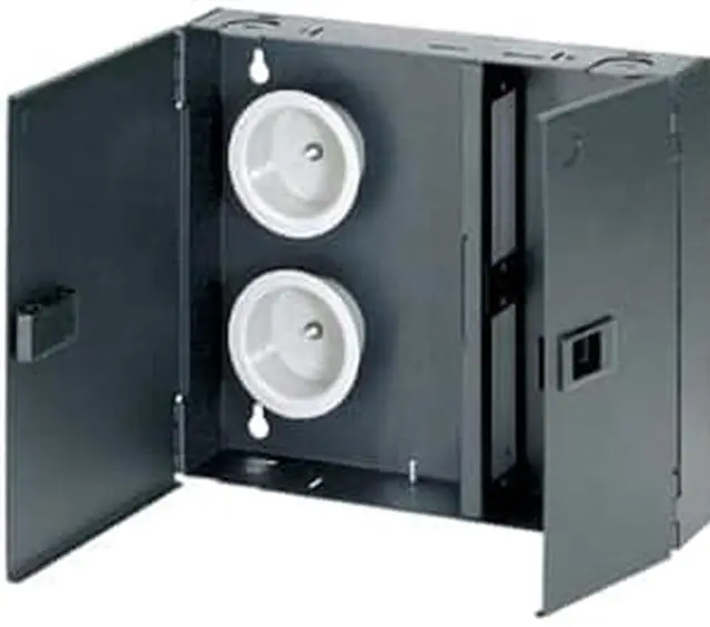 Alt view image 3 of 4 - Panduit FWME2 Fiber Enclosure, Wall Mount, 2 QuickNet Cassettes, FAP/FMP, Black