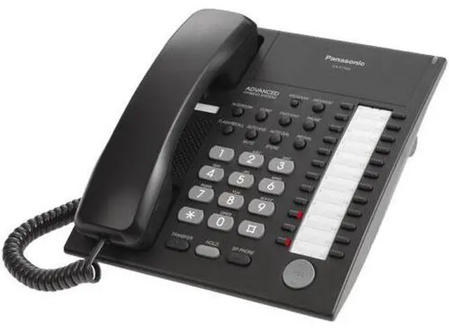 Alt view image 2 of 5 - Panasonic KX-T7720B-R Black Hybrid System Corded Telephone W/ 24 Programmable Line Buttons And Adjustable LCD Contrast