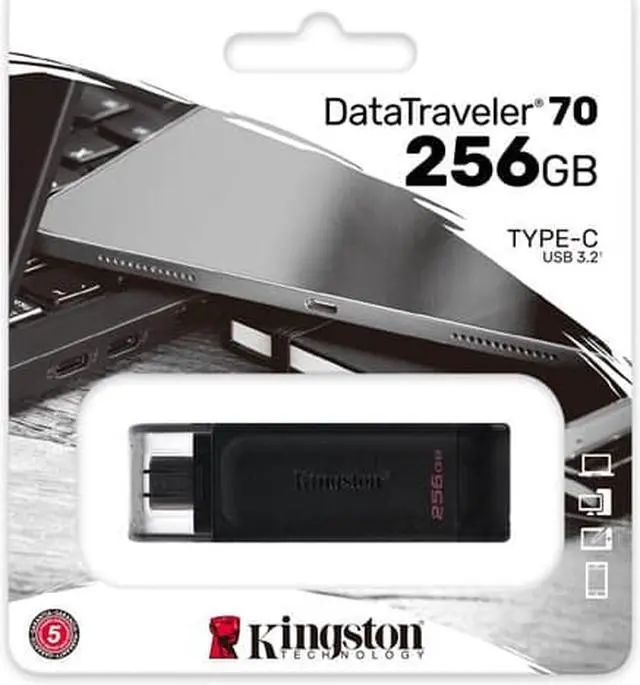 Alt view image 3 of 18 - Kingston DataTraveler 70 256GB USB-C Flash Drive DT70/256GB