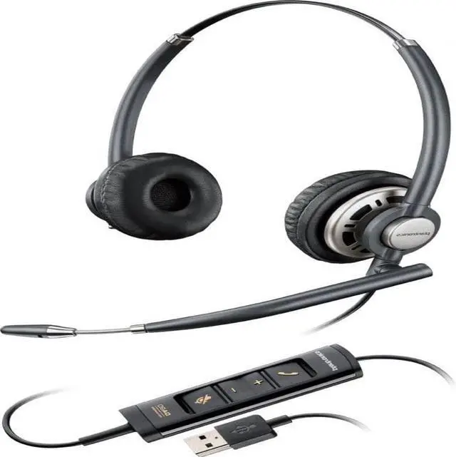 Alt view image 10 of 11 - Plantronics HW725 EncorePro Wired Headset - DA80 Included