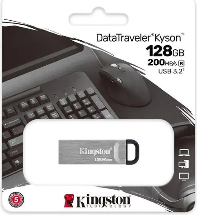 Alt view image 4 of 5 - Kingston DataTraveler Kyson 128GB High Performance USB 3.2 Metal Flash Drive, DTKN/128GB (2-Pack)